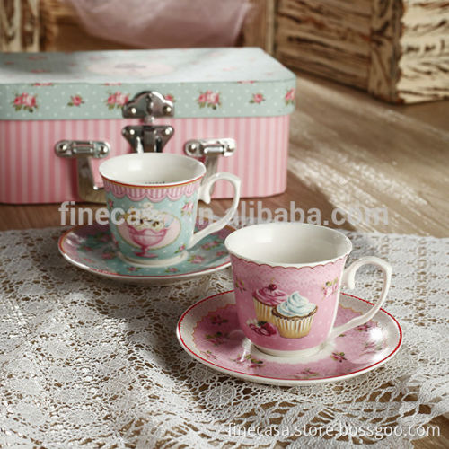 12OZ Elegant New Bone China Ceramic Coffee cup Gift Box